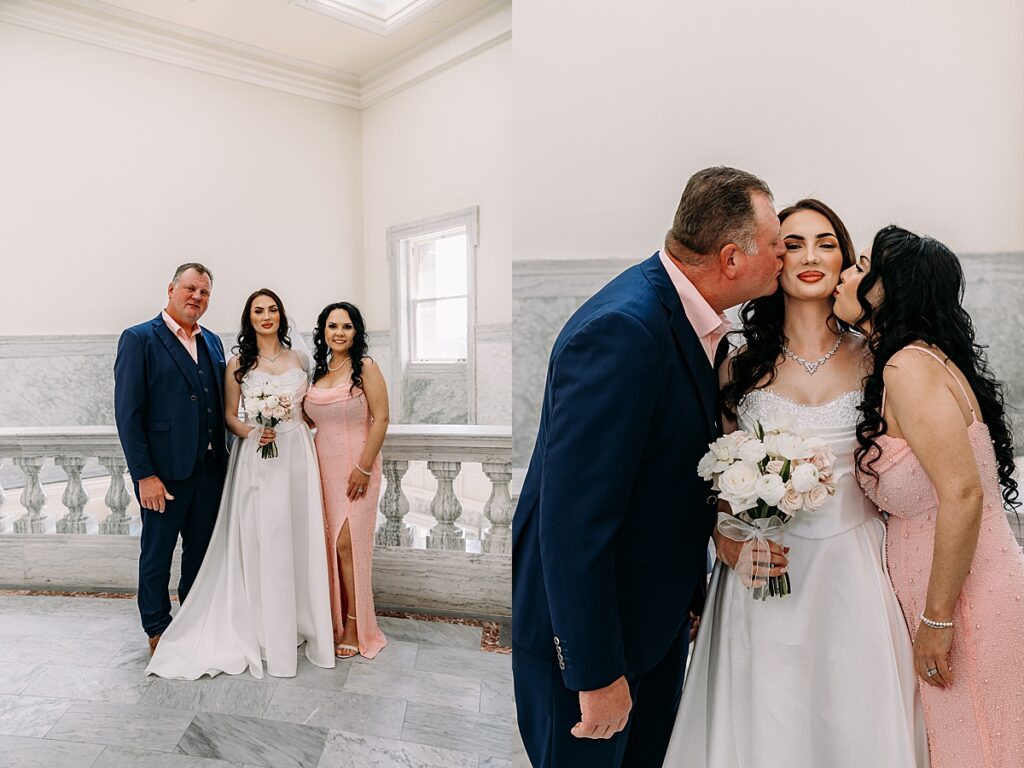 Boise elopement photographer capturing Idaho State Capitol elopement